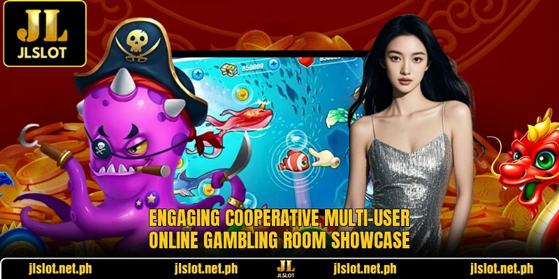Engaging cooperative multi-user online gambling room showcase